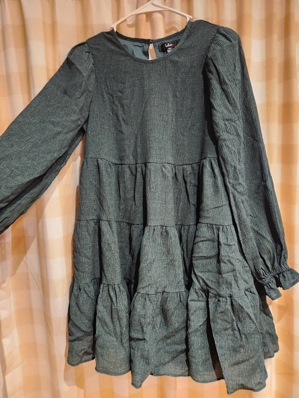 Lulu's Green Tiered Long-Sleeve Mini Dress